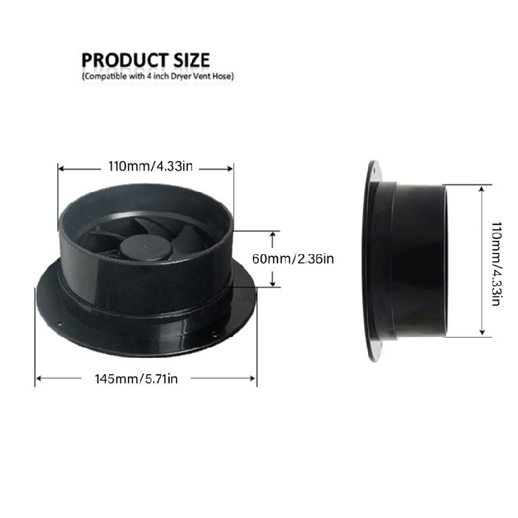 Practical 12V ABS Plastic Ventilation Fan For Continuous Operation In Bathrooms Kitchens 5.5x2.1mm Female Port