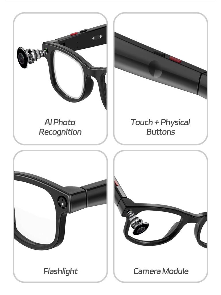Occhiali Bluetooth Intelligenti AIMB-G1 con Chiamata e Registrazione Video per Miopia e Sport all'Aperto.