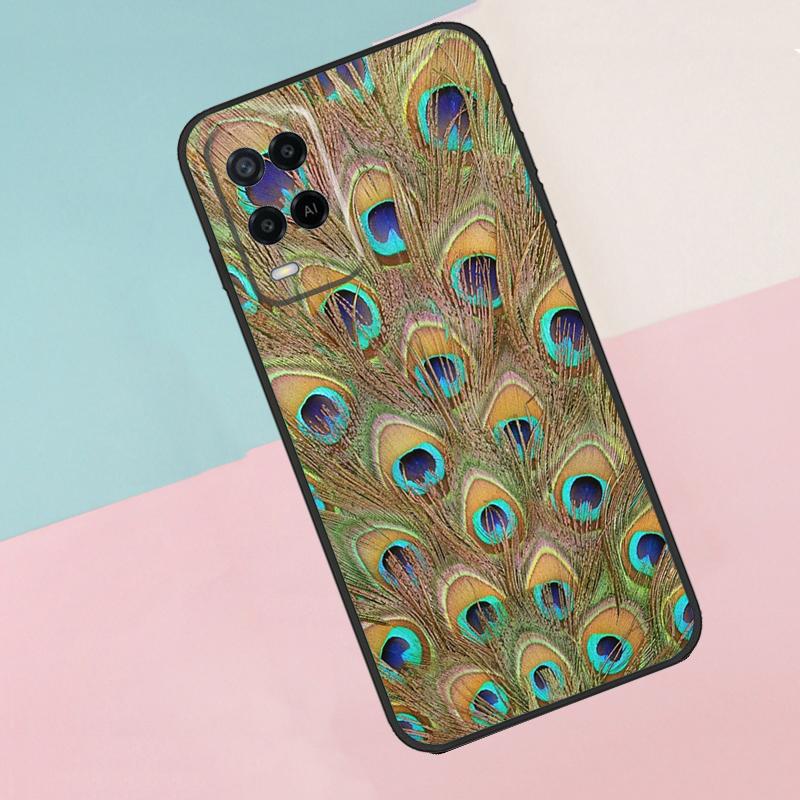 Bird Peacock Feather For Oppo A16 A76 A96 A15 A80 A60 A40 A94 A54 A98 A78 A18 A38 A58 A17 A77 A74 A57S Phone Case
