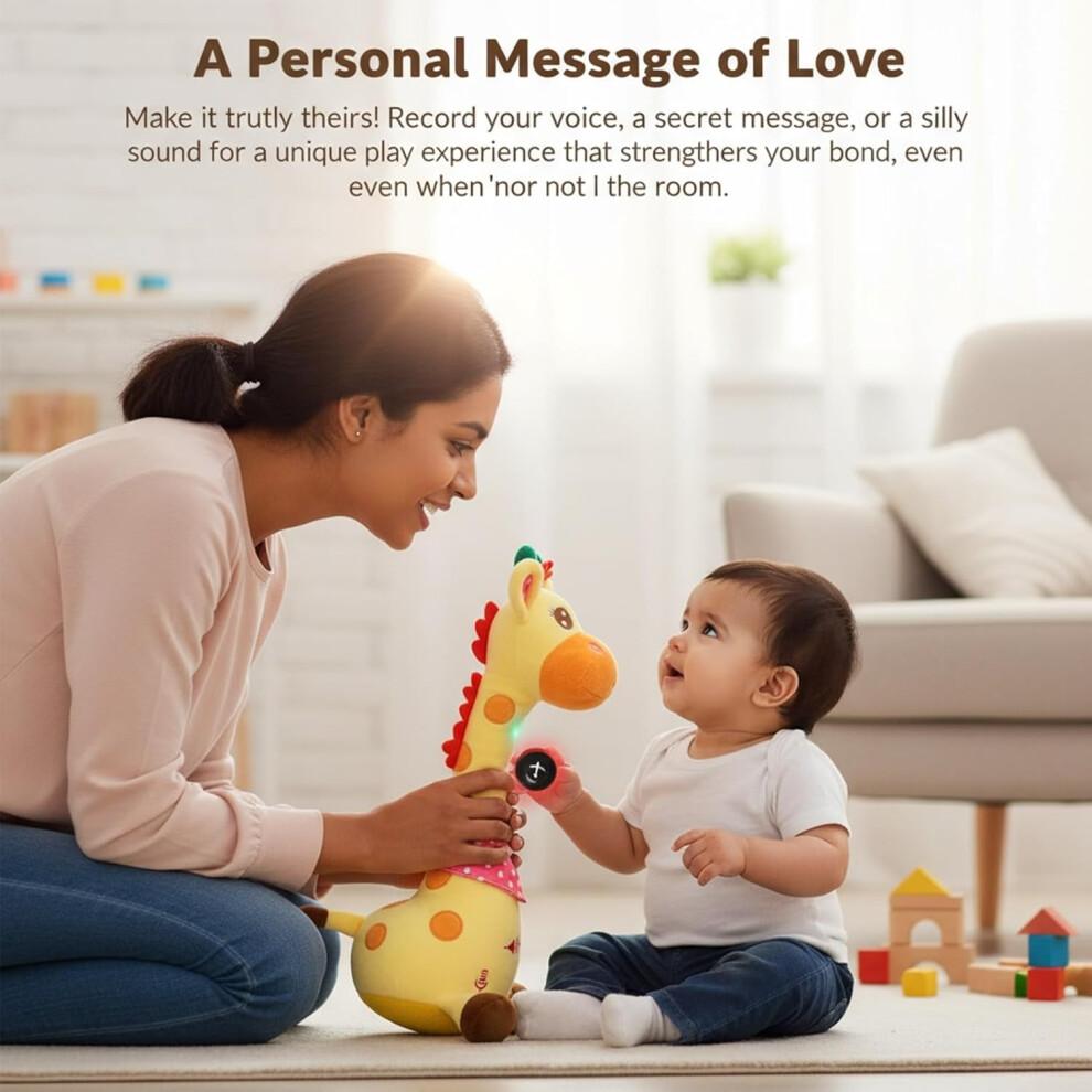 Gifskiu Dancing Talking Giraffe Toy, Singing Plush Giraffe with Adjustable Volume, Tummy Time Toy, Remote & USB Charging – 2PCS