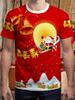 Christmas 3d Print T Shirt Fall Fashion Women's Clothing Christmas Graphic Short Sleeve Casual Oversized T-shirt Men Clothing Tee