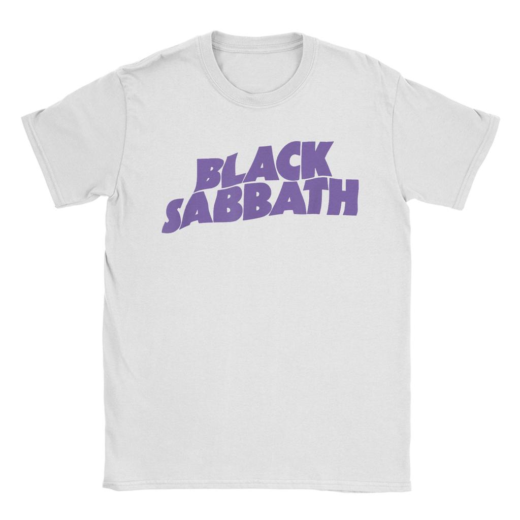Black Sabbath Purple Logo T Shirt Beach  Y2K Funny T-Shirts 100 Cotton Leisure Tshirt For Men Short Sleeves Print Tops