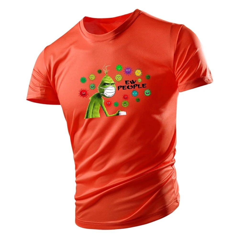 T-shirt Men's Fashion Casual Comfortable T-shirt Fun Funny Print Tops Summer New O-neck Sportswear Men's T-shirt Quick Dry