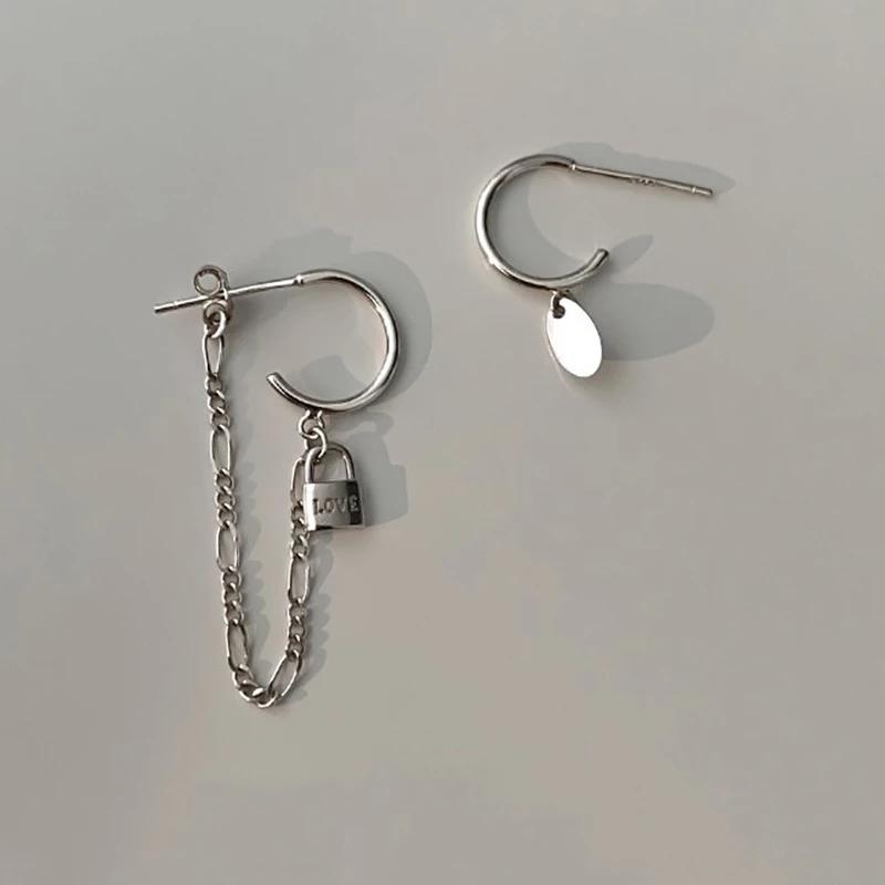 

FOXANRY серебряные серьги с кисточками для женщин, модные элегантные серьги-подвески с замком и буквами «ЛЮБОВЬ», свадебные украшения для невесты as Shown серебряный