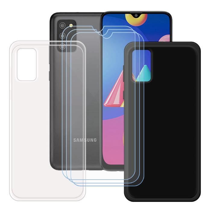 Coque et Protecteur d'écran - FZ - Samsung Galaxy A02S - TPU Silicone - Transparent - Noir