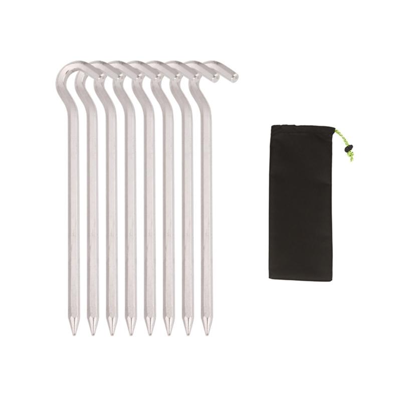 18cm Camping Tent Stake Aluminum Alloy Canopy Stakes Spikes Heavy Duty Tent Peg Wind-proof Lengthened Tent Ground Nails