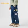 Balabala Boys' Fleece-Lined Denim Cargo Pants