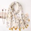 Spring and Summer Cotton and Linen Hand Scarf Gold Hot-scalding Hexi Corridor Corrugated Burr Scarf Warm Shawl