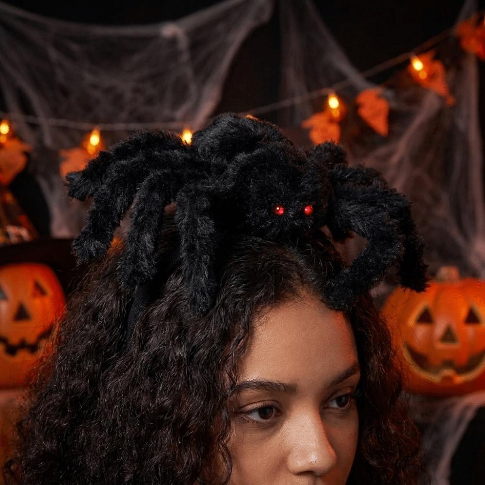 Realistic Plush Spider Headband 3D Design Giant Spider Hair Accessory  Halloween Party