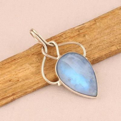 Moonstone Pear Gemstone Solid 925 Sterling Silver Pendant, Handmade Designer Pendant, Anniversary Gift, Women Jewelry, Engagement Gift