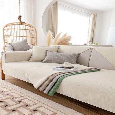 Cuscino per Divano in Cotone Lino Quattro Stagioni Universale Telo Copridivano in Lino Monocolore Semplice Moderno Antiscivolo