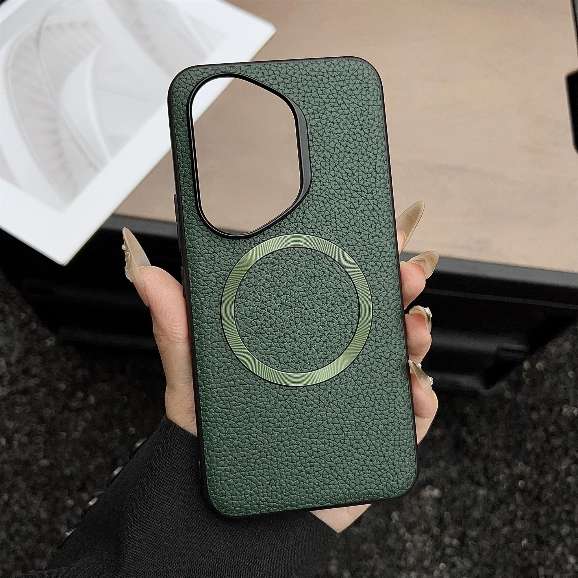 

For Honor 400 Pro 5G (Global) Magnetic Case Litchi Texture PU Leather + TPU Phone Back Cover B
