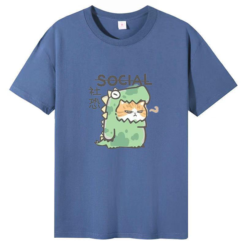 Cartoon Short Sleeve Women's T-Shirt 2025 New Design American Loose Half Sleeve Top