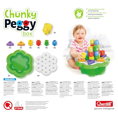 Bornelund Quercetti Baby Bausteine Gänseblümchen Box (Pappkarton; Papierbox; Pappbox) für Kinder ab 1 Jahr (QR0270)