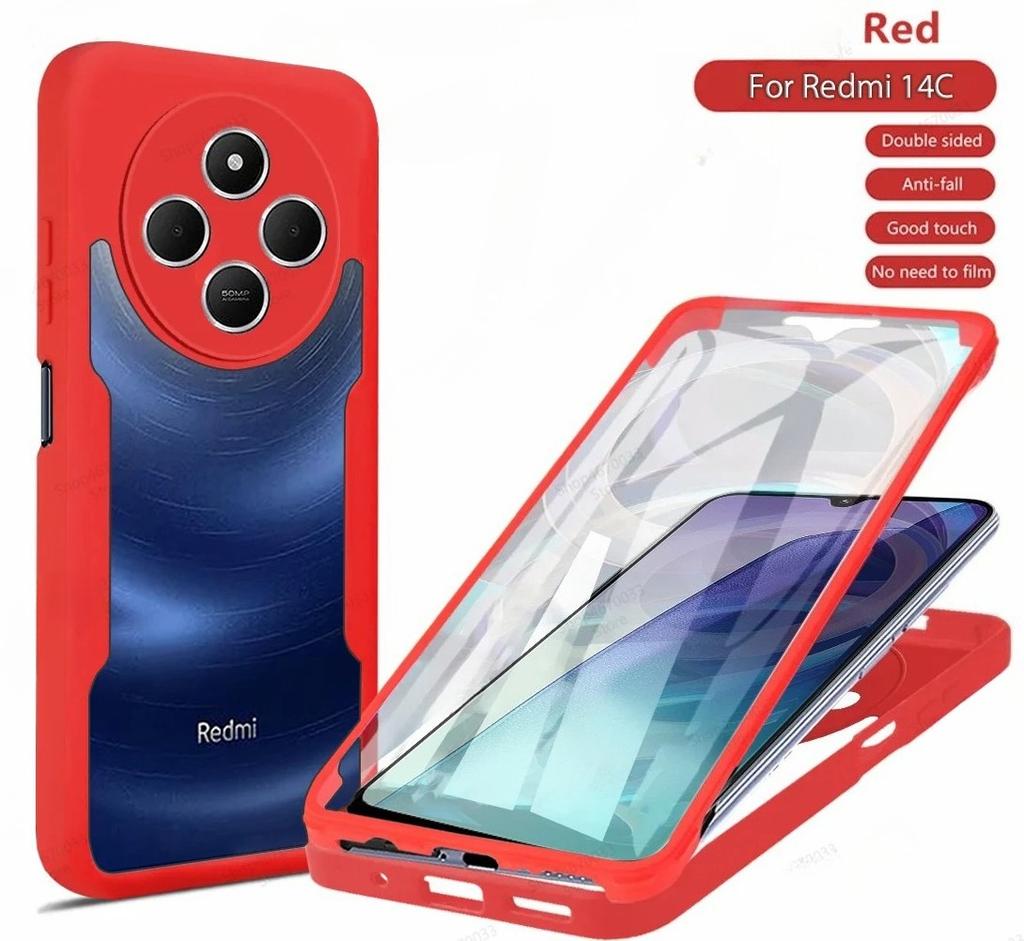 3IN1 360° Screen Protector Transparent HD Case For Redmi A5 A4 A3 A3 Pro 14C 4G Shockproof Soft Silicone Bumper Phone Back Cover