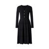 JZ Anna Coco Elegant V-Neck Puff Sleeve Wool Blend Sweater Dress