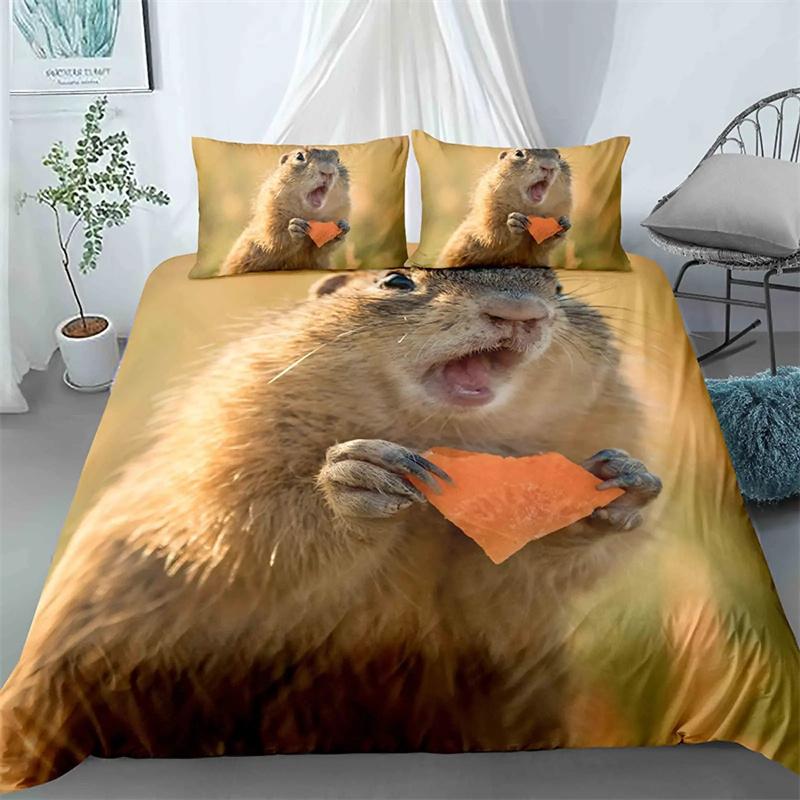Hamster Duvet Cover Family Pet Guinea Pig for Women Children Boys Girls Lovely Mini Animals Quilt Cover for Bedroom Decorations