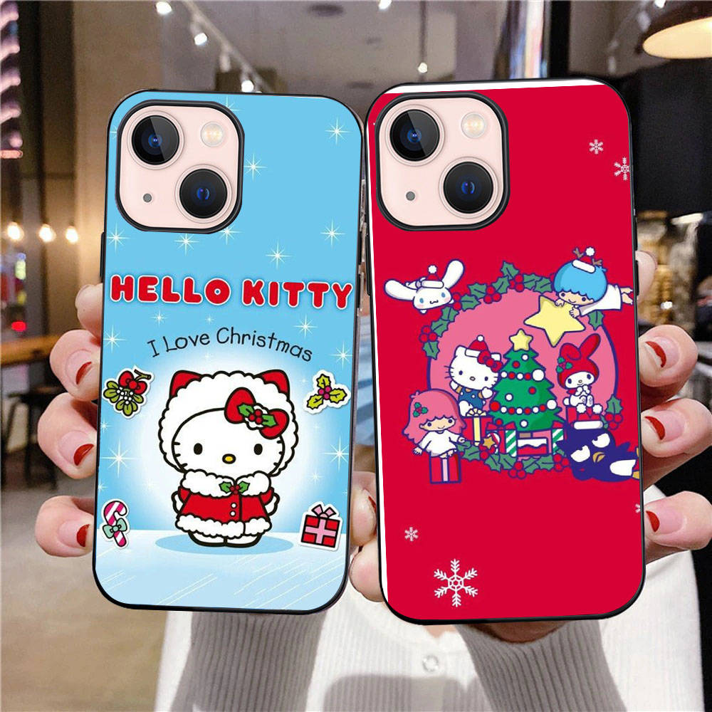 B-61 Christmas Hello Kitty Black Case for OPPO A5 A9 A15 A16 A55