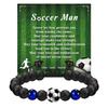 Stretchy Football Fan Bracelet Colored Glass Beads Elastic Rope Comfortable Design Sports Theme Jewelry Accessory