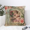 Victorian Angel Christmas Pillowcase Printed Polyester Cushion Cover Decor Throw Pillow Case Cover Home 40X40Cm