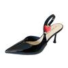 G860-20 flachmündige spitzköpfige High-Heel-Sandalen Damen 2025 Frühling und Herbst Lackleder sexy dünner Absatz mit Rock Einzelne Schuhe Damen