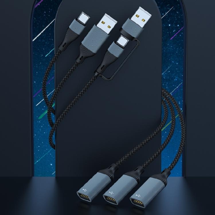 USB Type C to USB Adapter Type C Male to 3 USB 2.0 Female Adapter Extension Connector Type C OTG Cable for Laptop Tablet