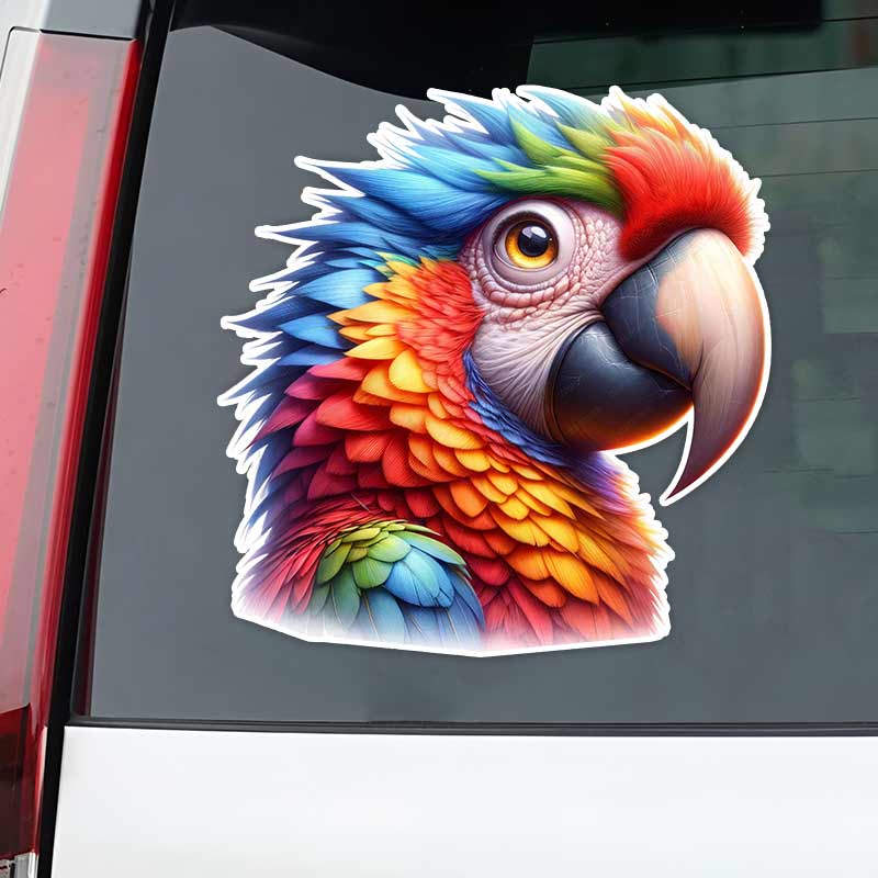 Cute Parrot Bird Art Car Stickers Waterproof Vinyl Decals Auto Body Window Bumper Decor Motorcycle Helmet Stickers TM310