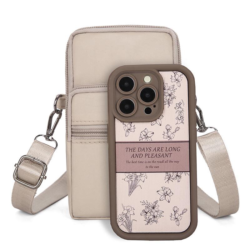 Women’s Mini Crossbody Phone Bag Waterproof Nylon Shoulder Bag Multi Pocket Small Messenger Purse Lightweight Travel Handbag