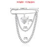Creative openable relief love brooch, retro light luxury trend chain pin accessories