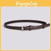 Simple Leather Women Waist Belt Office Casual Fashion Round Buckle Metal
