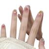 10-Piece Cat Eye Tulip Blush French Short Nails - Removable 3D Nail Art Patches