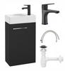 Mobile da bagno sospeso con lavabo nero da 40 cm e rubinetto nero Small