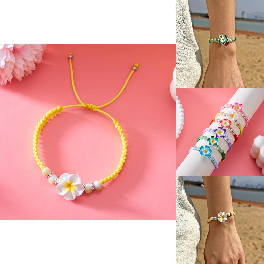 Elegant Soft Clay Floral Hand Chain For Women With Handcrafted Design And Trendy Look