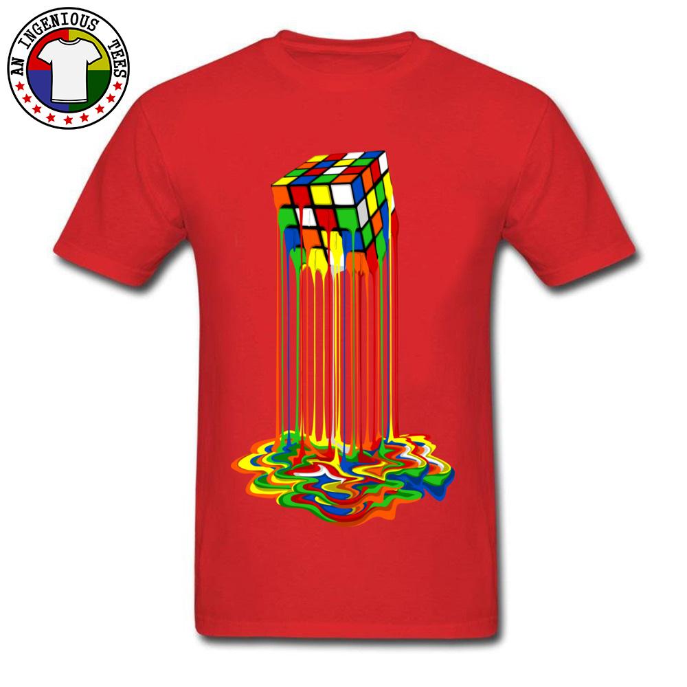 New Tshirt Rainbow Abstraction Melted Image Pure Cotton Young T-Shirt Best Gift Men Tops & Tees Good Quality