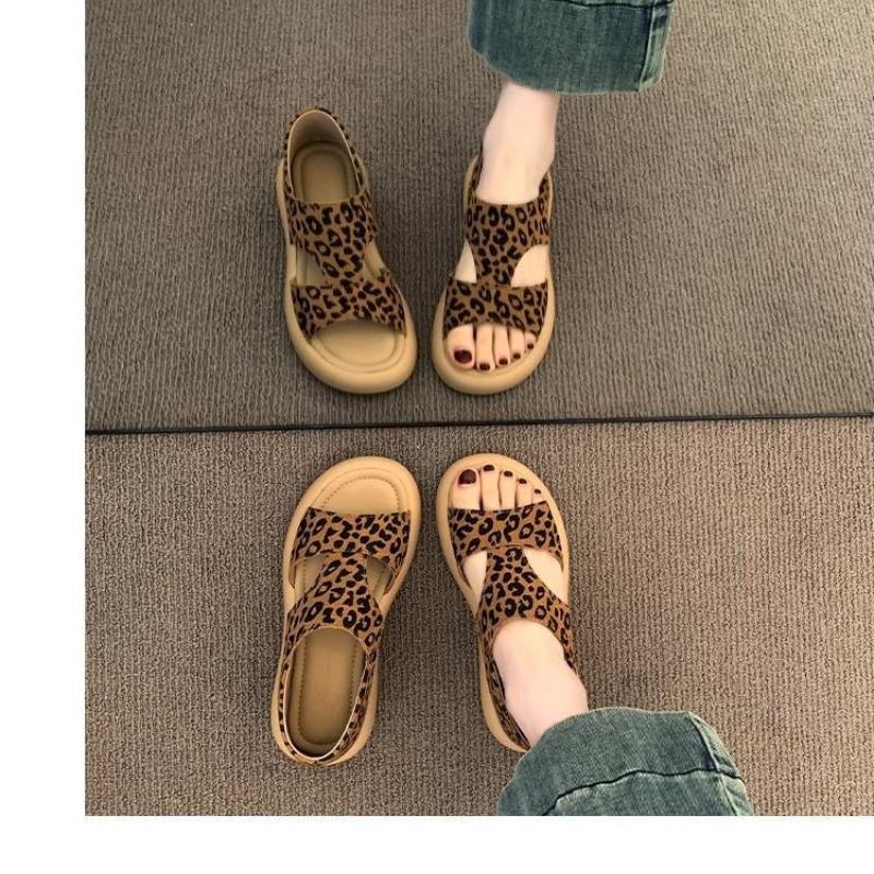 Thick Platform Roman Sandals Women Summer Soft Soles Slides Two-Wear Slippers Skirt Matching Shoes