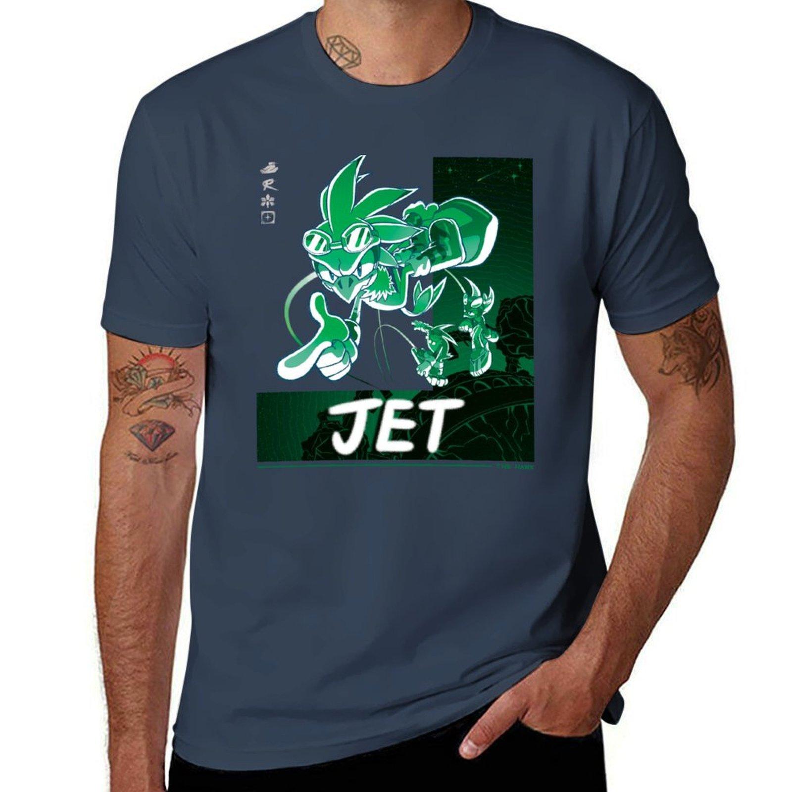 Jet The Hawk w Wave Storm TShirt Soft Stretch Short Sleeve Top S