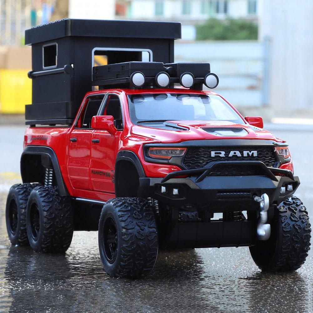 1:32 RAM 1500 TRX Viper Car Model Toy Doors Opened Pull Back Alloy Die-cast Vehicles Models Music Light Gifts for Kids Boys