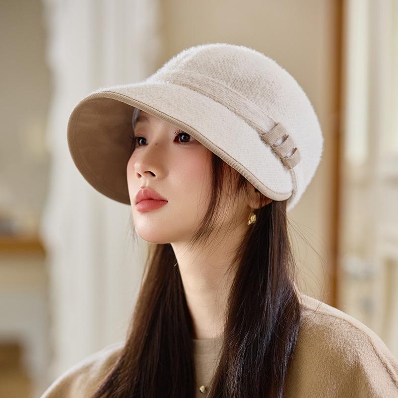 Retro Autumn and Winter Hat Women's Fashion Duck Tongue Bucket Hat Temperament Basin Hat