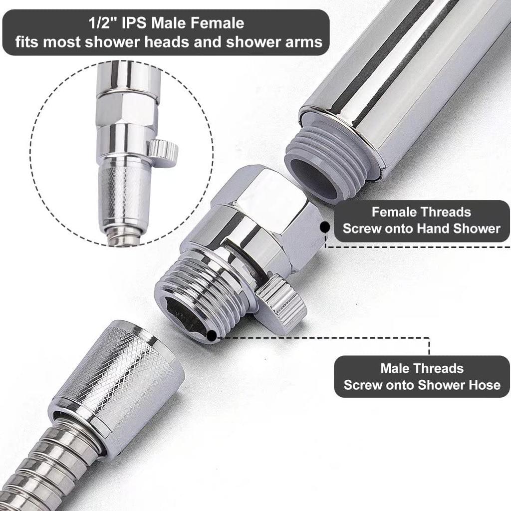 100% Brass Flow Control Valve Water Pressure Reducing Controller Hand Held Sprayer Head Shut Off Stop Switch For Shower Supply