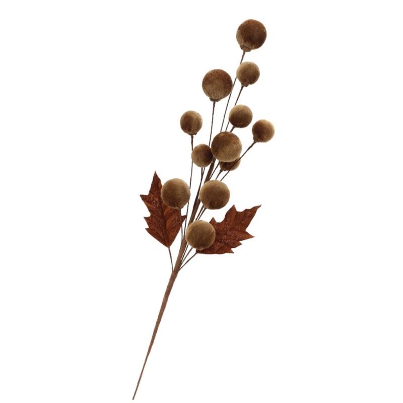 Christmas Tree Ornament Stem Delicate Velvety Ball Stem For DIY Christmas Tree And Wreath Decoration