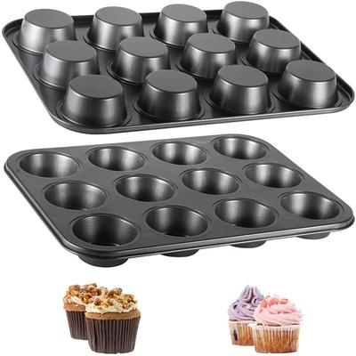 Cupcake-Pfanne, Muffinblech, Cupcake-Form, Muffin-Pfanne, Backform aus Karbonstahl, antihaftbeschichtetes Backgeschirr, Keksform, Mikrowellen-Kuchenform