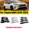 For Toyota RAV4 XA50 2019-2025 2020 2025 2025 2025 Anti-scratch Trim Set Car Accessories Door Handle Cover Carbon Fiber Chrome