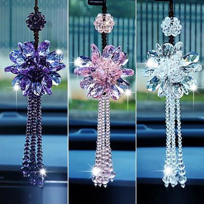 Car Beautiful Rear View Mirror Hanging Ornaments Auto Crystal Pendant Decoration Styling Accessories