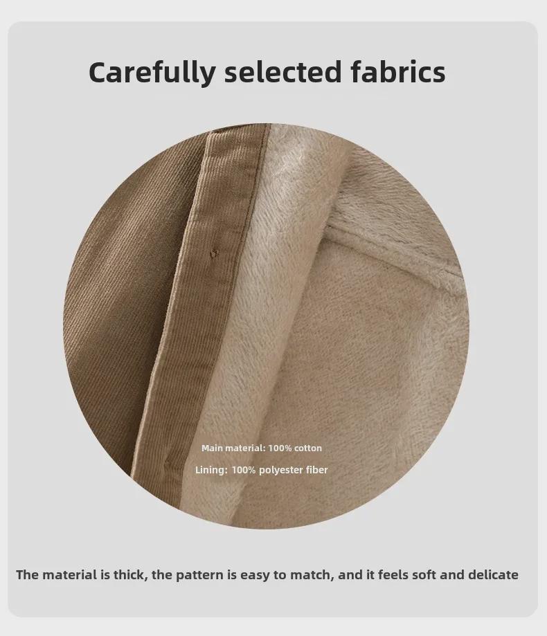 Men's Winter Thickened Velvet Corduroy Shirt Jacket 9432