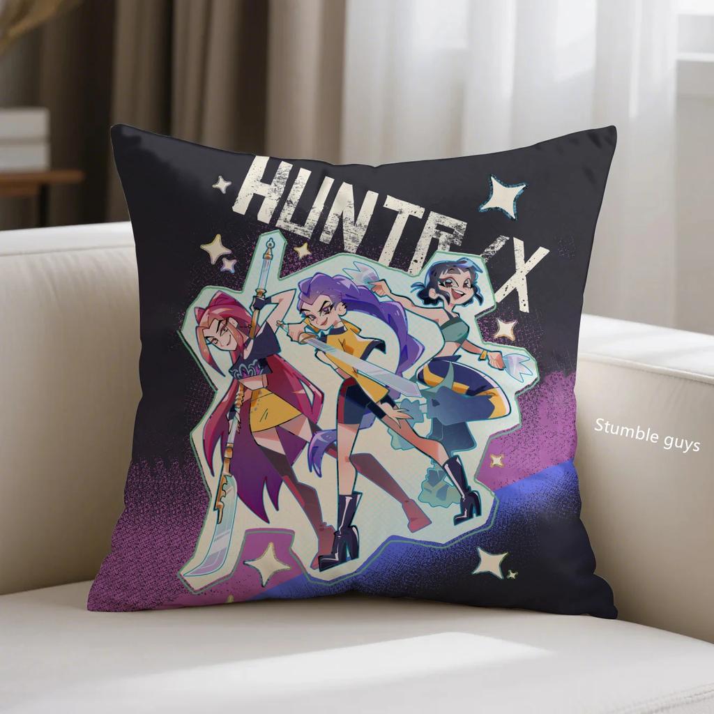 Anime Kpop Sofa Cushion Cover Demon Hunters Pillowcase Bedroom