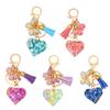 Car Key Chain Lovely Butterfly Keyring Handbag Charm Sequins Filled Resin Keychain Bag Decorations for Woman Girl