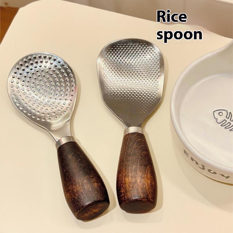 1-Pack Stainless Steel Non-Stick Rice Spoon High Temperature Resistant Anti-Scalding Cooking Kitchen Gadget Durable