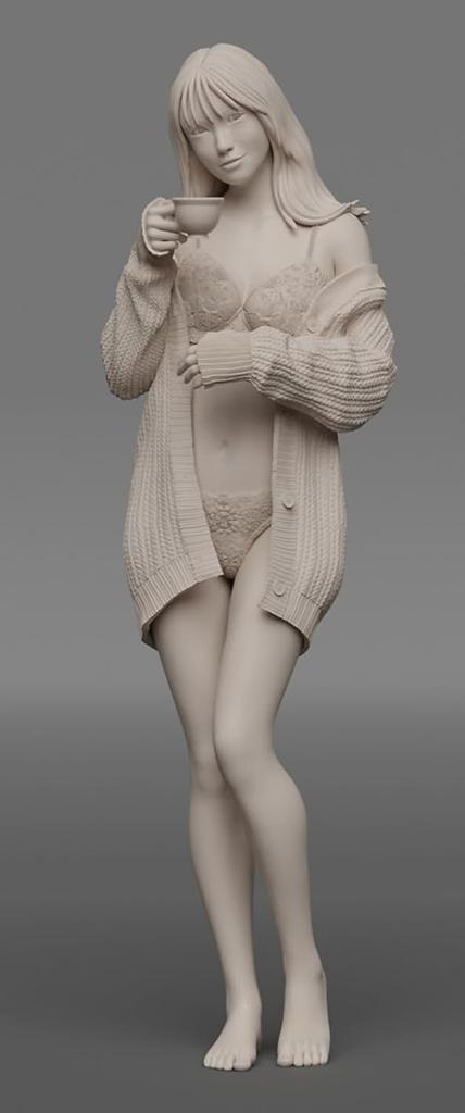 Hasegawa Real Figure Collection 46 Nachmittags-Milchtee Ungemalter Harzbausatz SP684 1/12 Nein. (Zahl)
