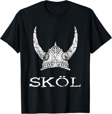 Skl Viking Helmet Nordmann Warrior Nordic Mythology Cotton Tee