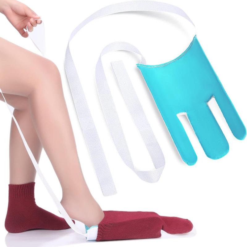Sock Puller Helper Tool No Bending Easy On Sock Aid Device Soft Padding for Knee Surgery Recovery Patients Elderly